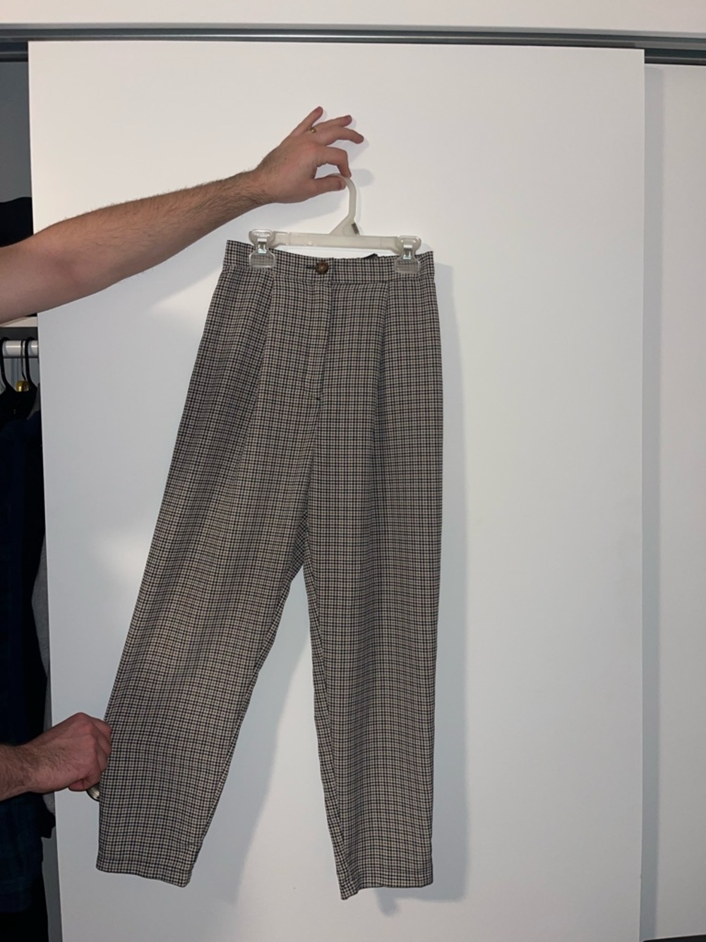 Women’s Checkered Dress Pants - Brown/Black